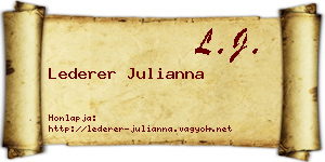 Lederer Julianna névjegykártya